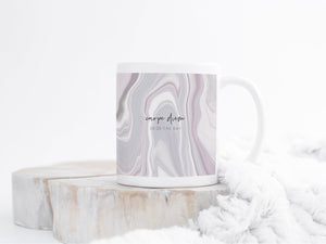 Ceramic Latin Mug | Marble Abstract Design | Pink | Seize the Day