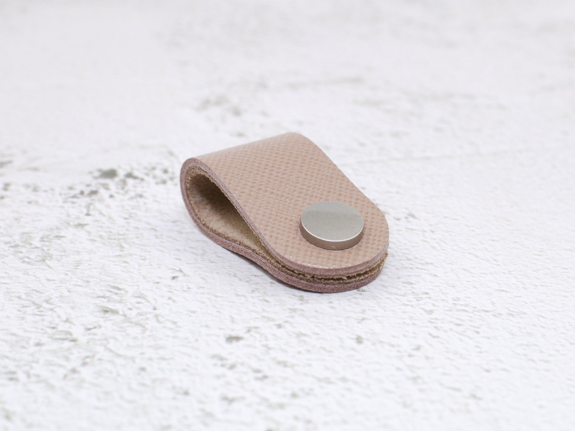 Cord Organiser Wrap | Cable Tidy | Nude Saffiano Leather with Suede