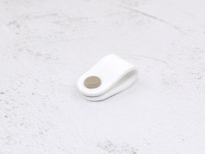 Cord Organiser Wrap | Cable Tidy | White Pebbled Grain Faux Leather