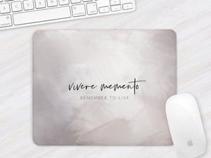 Latin Mousemat | Brushstrokes Abstract | Remember to Live | Taupe