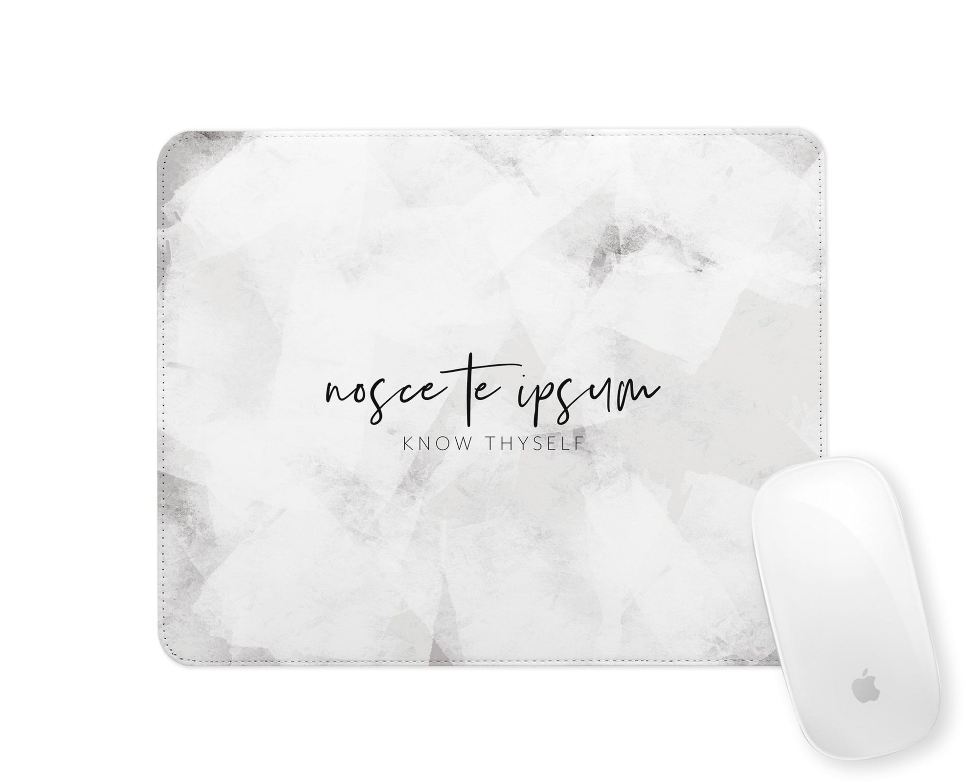 Latin Mousemat | Ice Abstract | Know Thyself | Grey