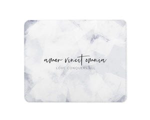 Latin Mousemat | Ice Abstract | Love Conquers All | Blue