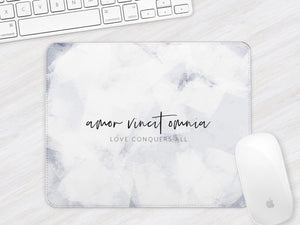 Latin Mousemat | Ice Abstract | Love Conquers All | Blue
