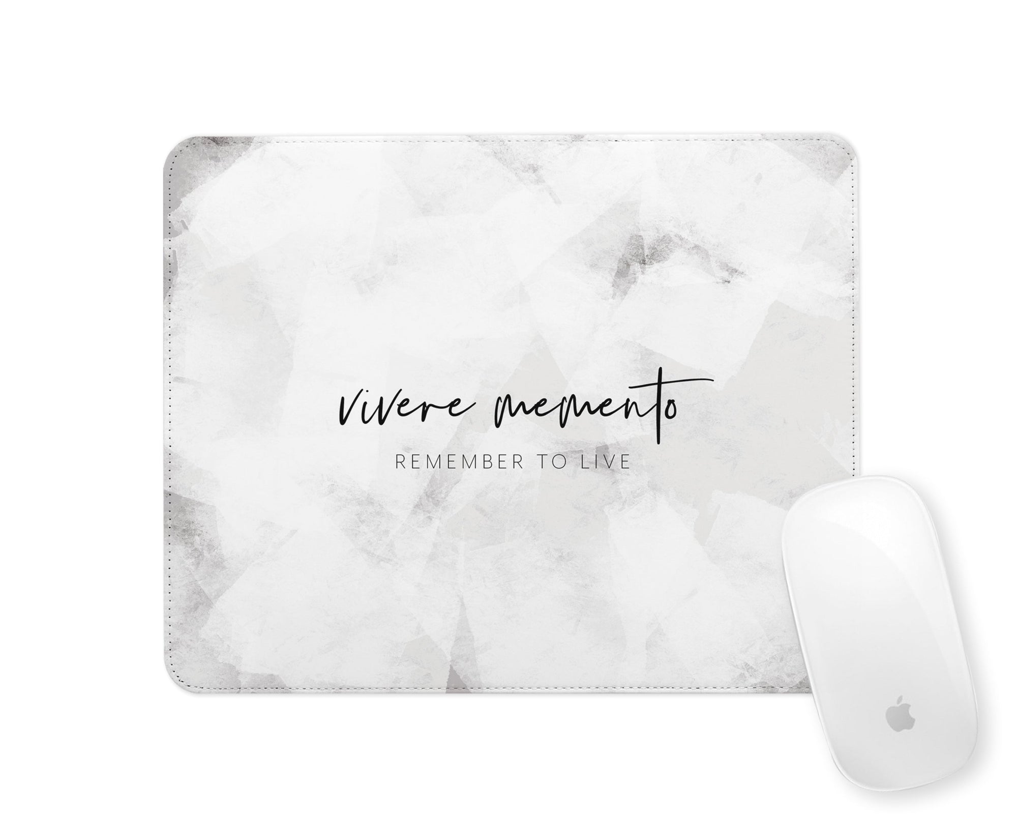 Latin Mousemat | Ice Abstract | Remember to Live | Grey