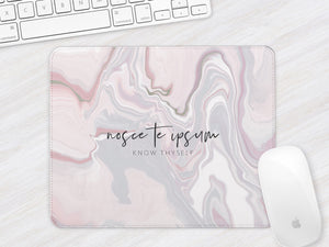 Latin Mousemat | Marble Abstract | Know Thyself | Pink