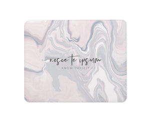Latin Mousemat | Marble Abstract | Know Thyself | Pink & Grey