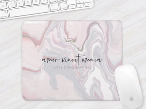 Latin Mousemat | Marble Abstract | Love Conquers All | Pink