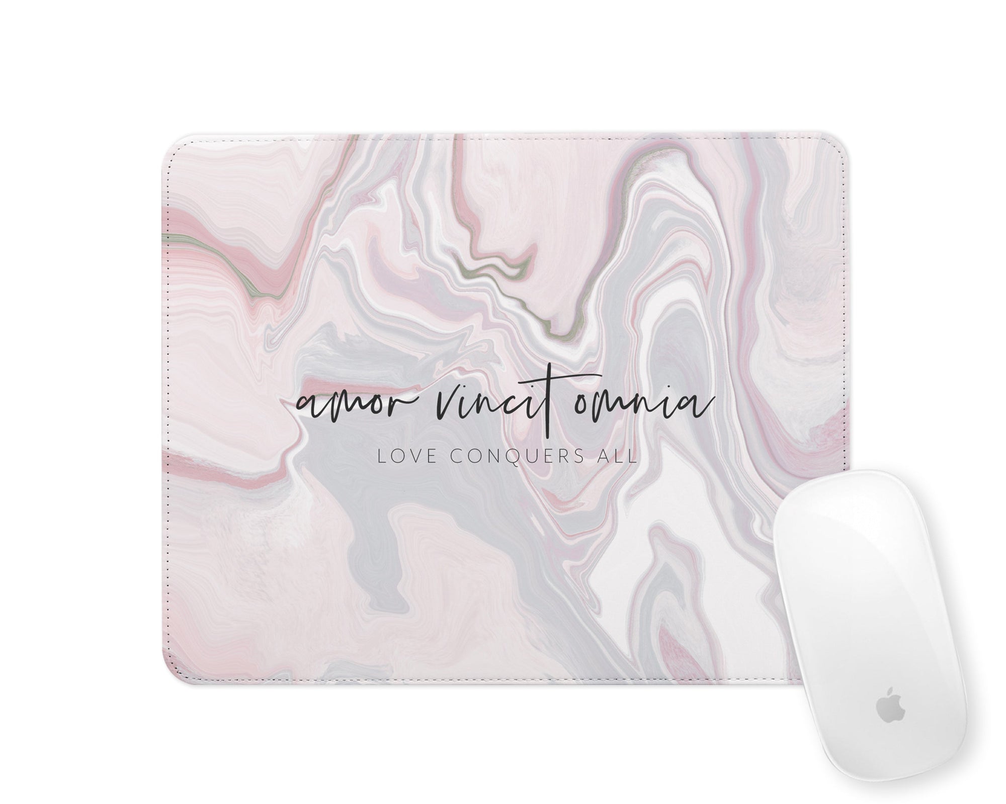 Latin Mousemat | Marble Abstract | Love Conquers All | Pink