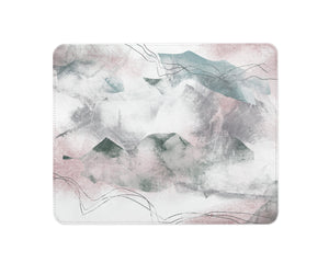 Mousemat | Mountains Abstract | Green & Pink