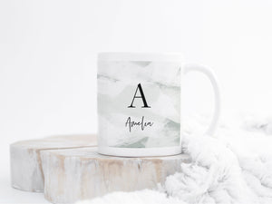 Personalised Ceramic Mug | Ice Abstract Design | Green
