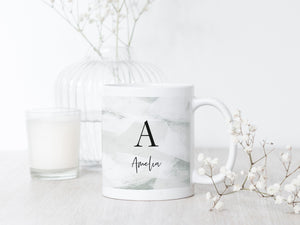 Personalised Ceramic Mug | Ice Abstract Design | Green