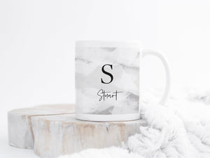 Personalised Ceramic Mug | Ice Abstract Design | Grey