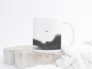 Personalised Ceramic Mug | Ocean Abstract Design | First Name | Black