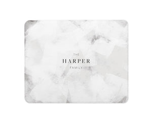 Personalised Family Mouse Mat | Ice Abstract | Grey
