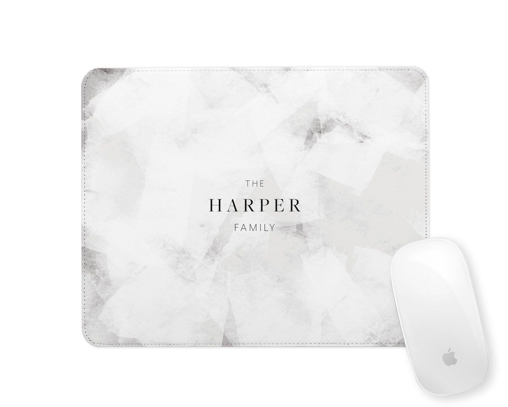 Personalised Family Mouse Mat | Ice Abstract | Grey