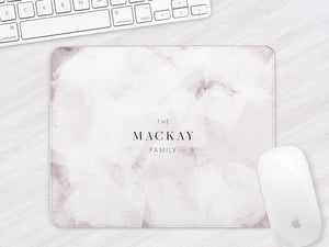 Personalised Family Mouse Mat | Ice Abstract | Pink