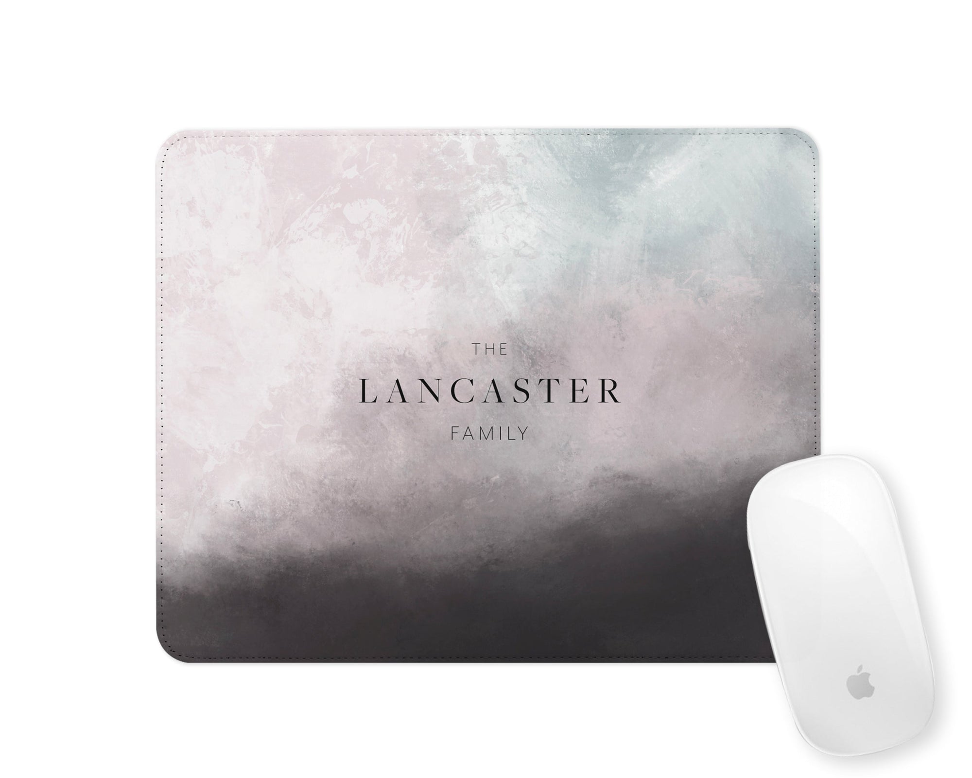 Personalised Family Mouse Mat | Stormclouds Abstract | Aqua