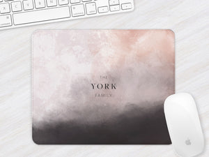 Personalised Family Mouse Mat | Stormclouds Abstract | Coral