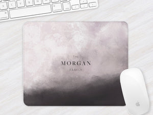 Personalised Family Mouse Mat | Stormclouds Abstract | Mauve