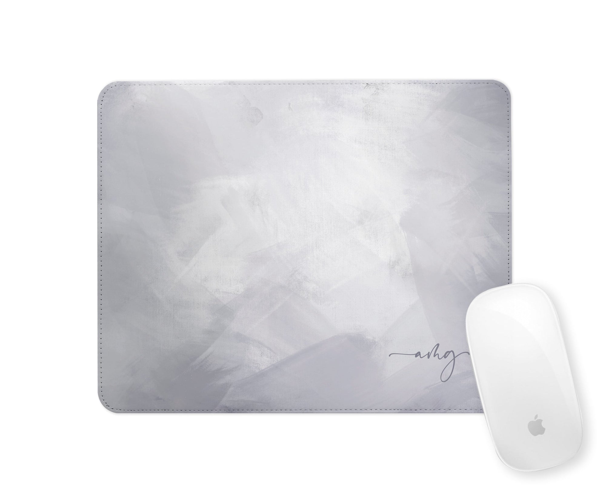Personalised Mouse Mat | Brushstrokes Abstract | Script Initials | Blue