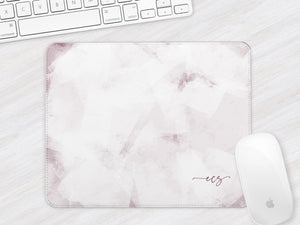 Personalised Mouse Mat | Ice Abstract | Script Initials | Pink