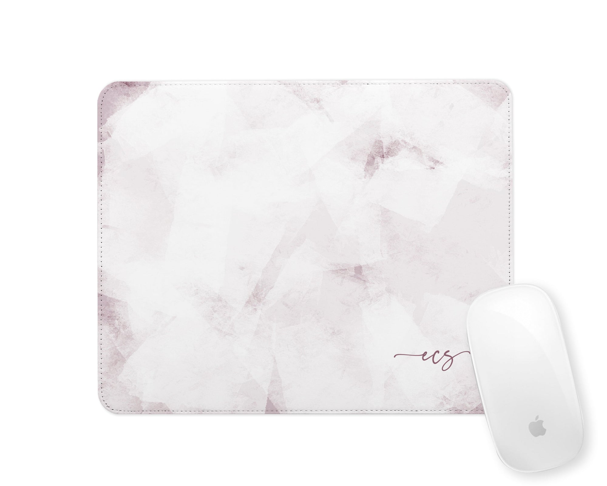 Personalised Mouse Mat | Ice Abstract | Script Initials | Pink