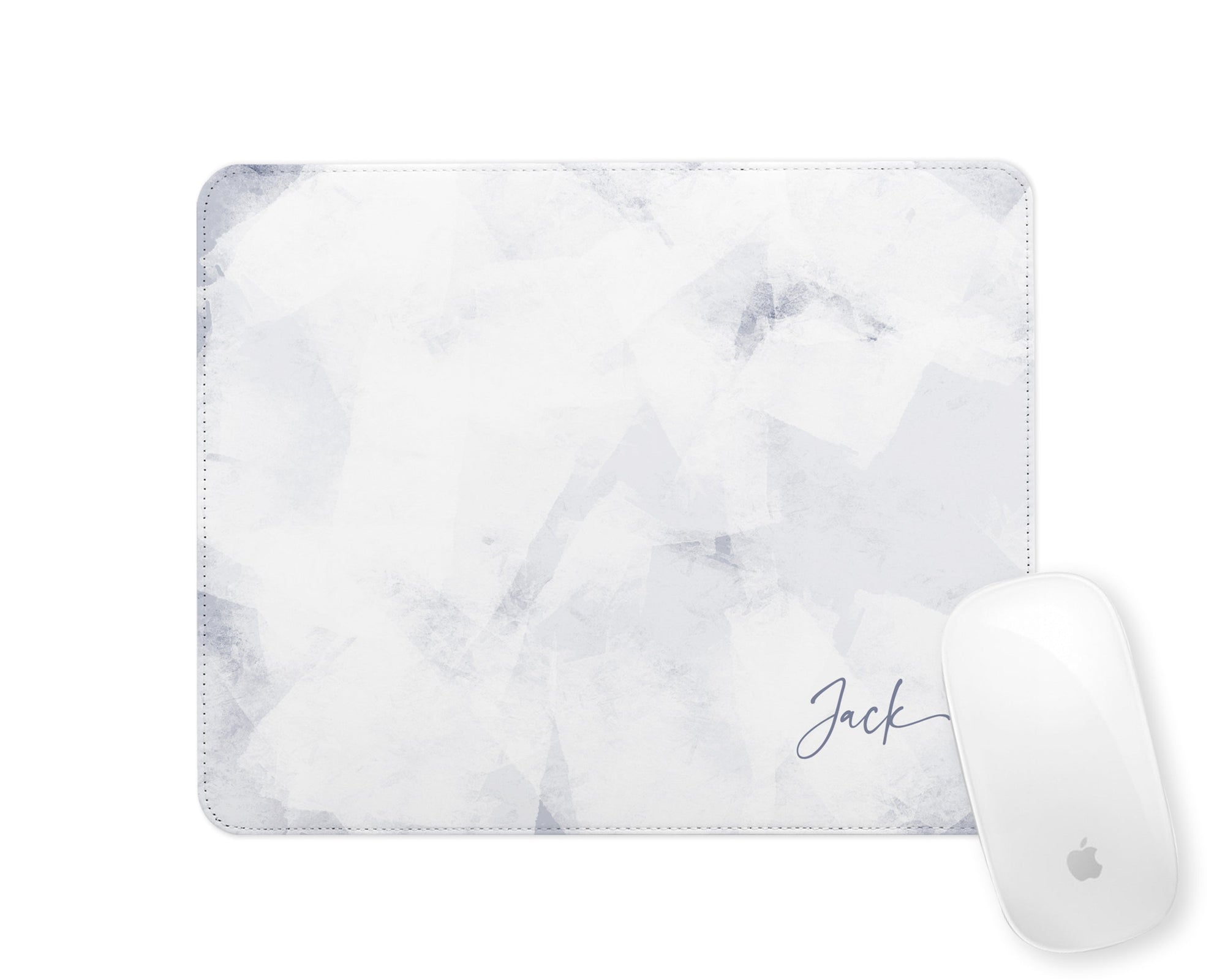 Personalised Mouse Mat | Ice Abstract | Script Name | Blue