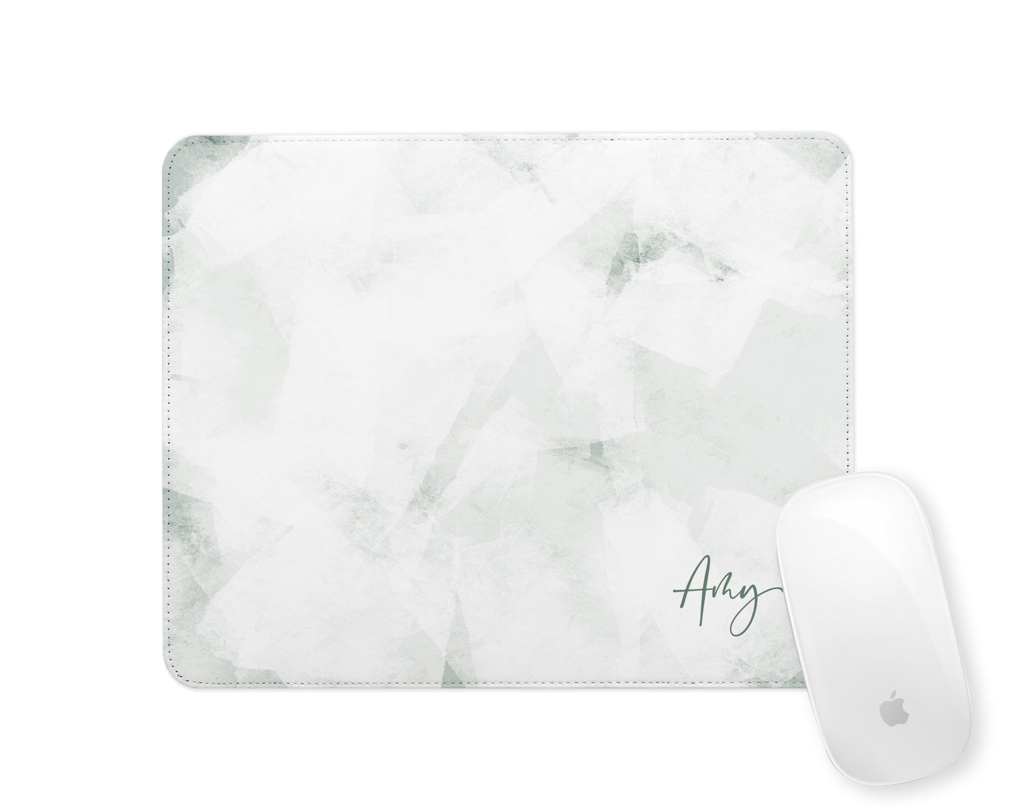 Personalised Mouse Mat | Ice Abstract | Script Name | Green