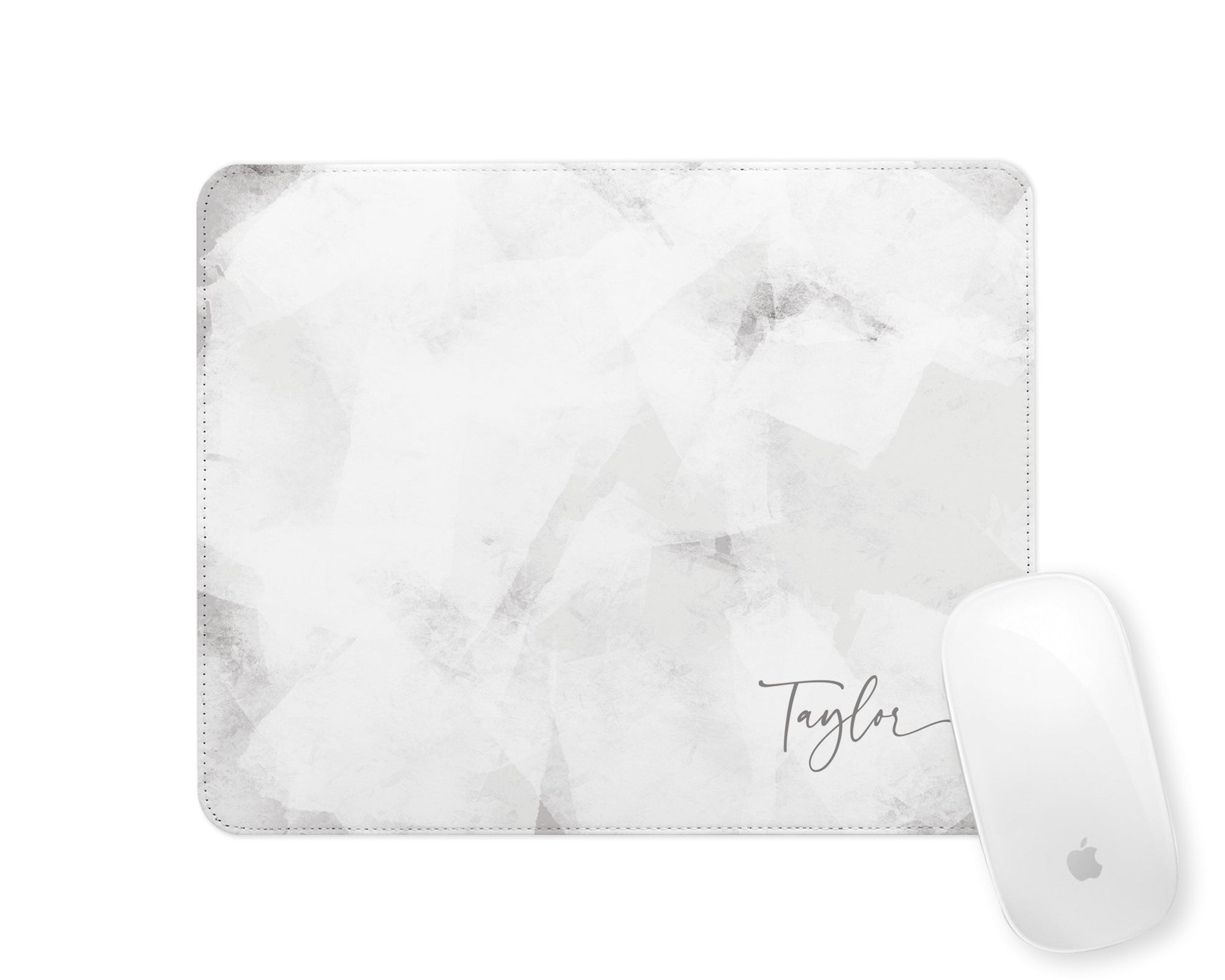 Personalised Mouse Mat | Ice Abstract | Script Name | Grey