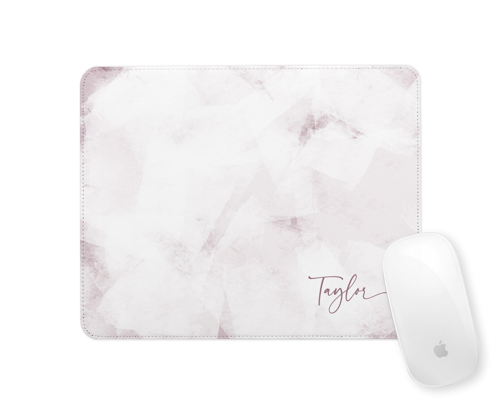 Personalised Mouse Mat | Ice Abstract | Script Name | Pink