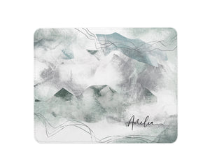 Personalised Mouse Mat | Mountains Abstract | Script Name | Green