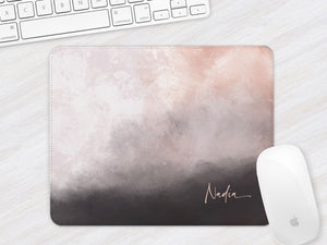Personalised Mouse Mat | Stormclouds Abstract | Script Name | Coral