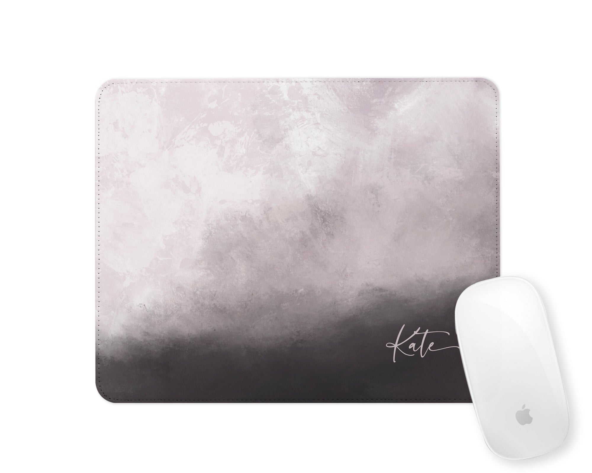 Personalised Mouse Mat | Stormclouds Abstract | Script Name | Mauve