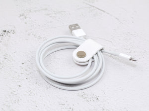 Set of 2 Cord Organiser Wraps | Cable Tidies | White Pebbled Grain Faux Leather