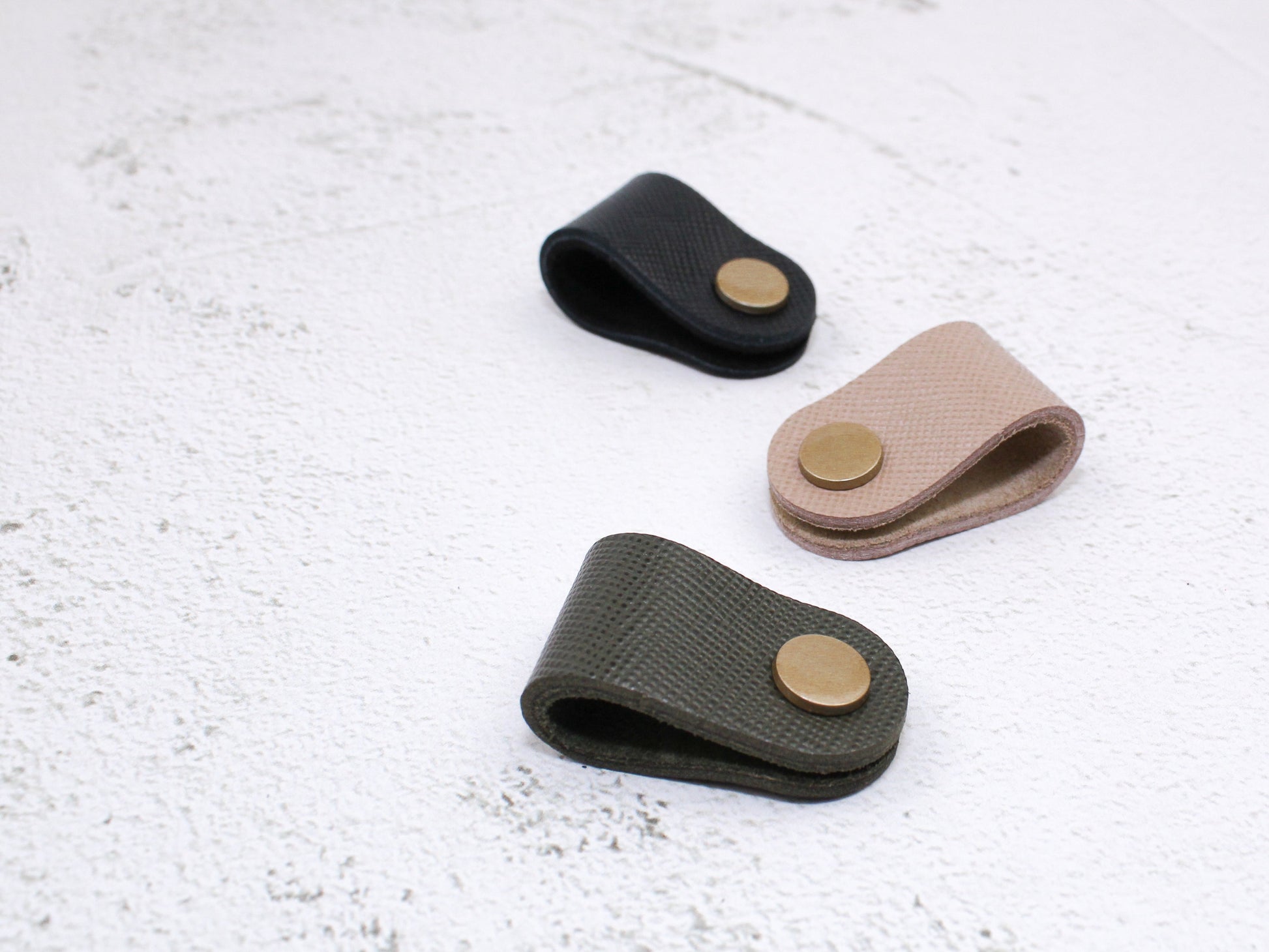 Set of 3 Cord Organiser Wraps | Cable Tidies | Mixed Saffiano Leather with Suede