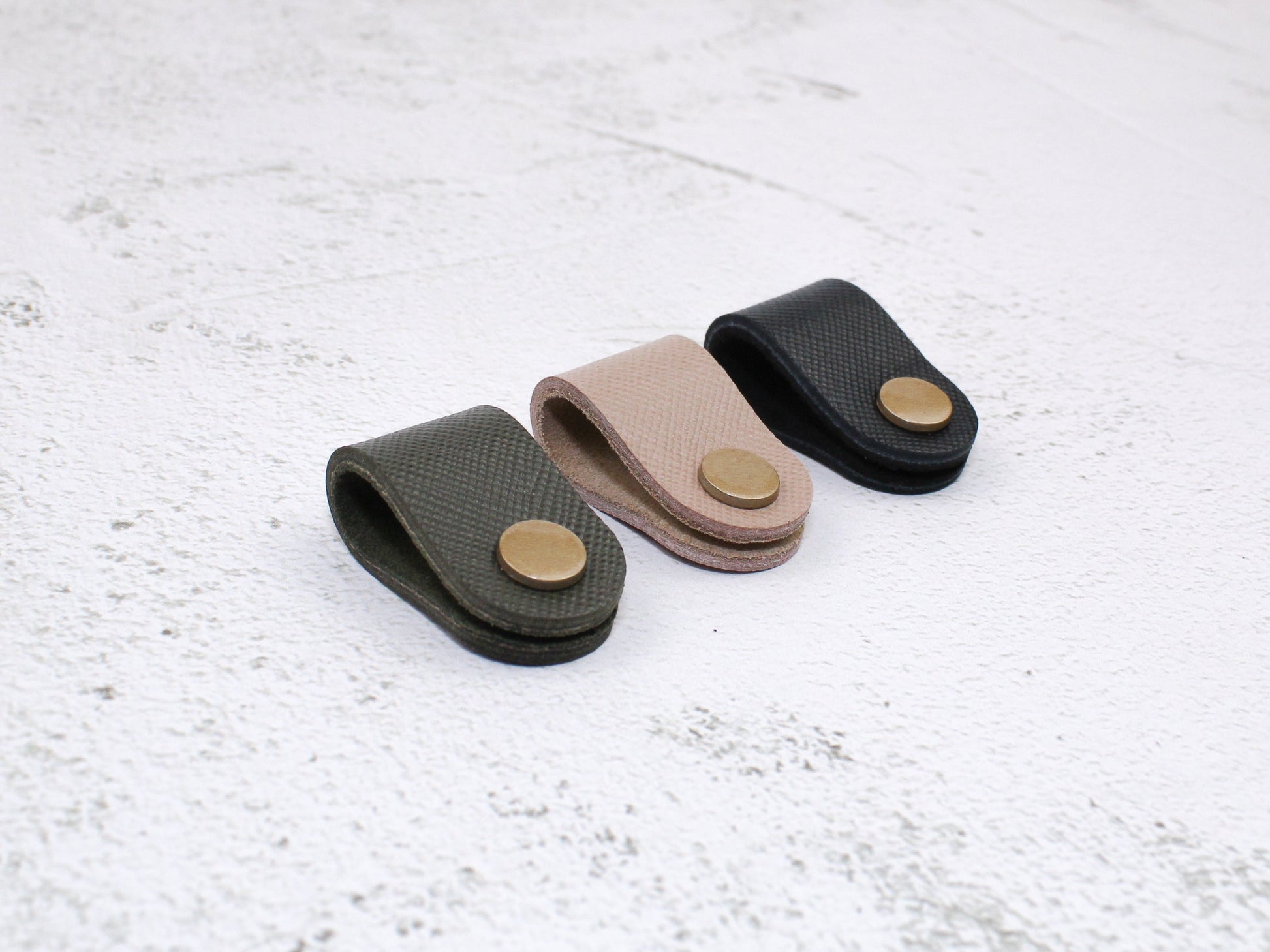 Set of 3 Cord Organiser Wraps | Cable Tidies | Mixed Saffiano Leather with Suede