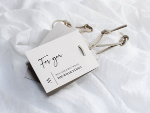 Style A | Set of 4 Mixed Personalised Gift Tags with Sand Faux Suede Cord | Mist