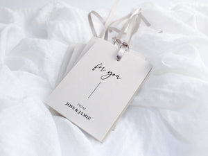 Style B | Set of 4 Mixed Personalised Gift Tags with Pearl Satin Ribbon | Mist